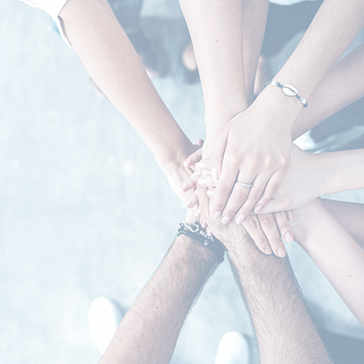 Recruiting-Support Hände eines funktionierenden Teams